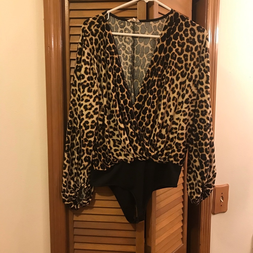 Leopard print body suit/blouse